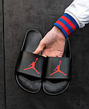 Шльопанці чоловічі Jordan гумові шльопанці чорні сланці джердан тапки, фото 3