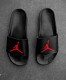 Шльопанці чоловічі Jordan гумові шльопанці чорні сланці джердан тапки, фото 4