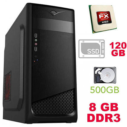 EuroCom Tower / AMD FX-6100 (6 ядер з 3.3-3.9 GHz) / 8GB DDR3 / HDD 500GB / AMD Radeon RX470 4GB GDDR5 256bit (HDMI,DVI,DP) / БП 600W, фото 2