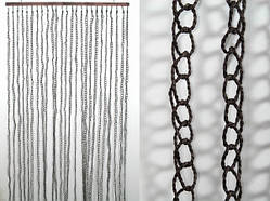 Фіранка на двері Мотузка Кільця Коричневий / Фіранка на двері Мотузка Кільця Коричневий 185x90 см