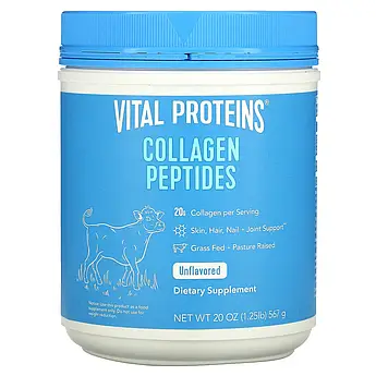 Пептиди колагену Vital Proteins Collagen Peptides для шкіри волосся нігтів суглобів без смакових добавок 567 г