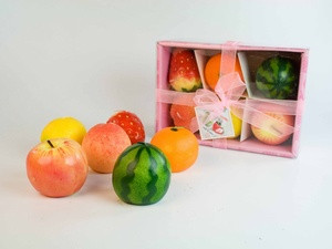 Свічки Фрукти Набір 6 шт в уп / Свічки Фрукти Набір 6 шт в уп 6x6x6 см, фото 1