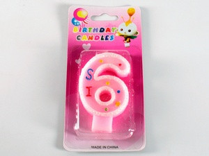 Свічка в торт Цифра 6 / Свічка в торт Цифра 6 7x3x1 см, фото 1