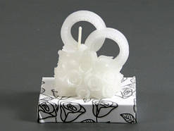 Свічка весільна Обручки Серце Біла / Свічка весільна Обручки Серце Біла 6x5x3 см