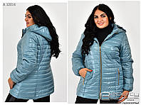Женская куртка на осень. Осенняя демисезонная курточка женская большие размеры с капюшоном р с 50 по 78 мята