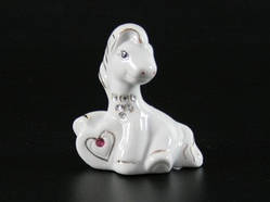 Фігурка Фарфорова Конячка з монеткою Біла / Фігурка Фарфорова Конячка з монеткою Біла 7x6x5 см