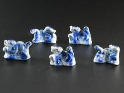 Фігурка Фарфорова Дракони Сині Набір / Фігурка Фарфорова Дракони Сині Набір 4x2x2 см