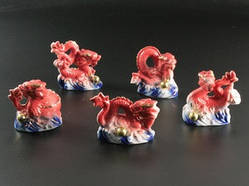 Фігурка Фарфорова Дракони Червоний Набір / Фігурка Фарфорова Дракони Червоний Набір 7x6x4 см