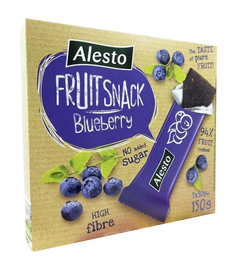 Снек Фруктовый Черника Alesto Fruit Snack Blueberry 150 г Германия - фото 1 - id-p1425173182