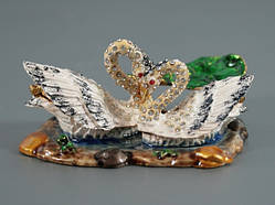 Шкатулка Емаль Два лебедя / Шкатулка Емаль Два лебедя 10x8x5 см