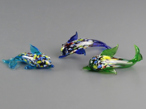 Фігурка скляна Дельфін/ Набір 3шт / Фігурка скляна Дельфін/ Набір 3шт 6x3x2 см, фото 1