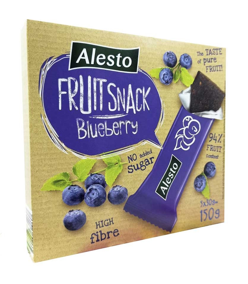 Снек Фруктовий Чорниця Alesto Fruit Snack Blueberry 150 г Німеччина (опт 3 шт)
