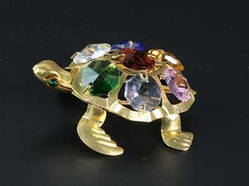 Фігурка кришталева. Черепаха у "Золоті" Кольорові Кришталики / Фігурка кришталева. Черепаха у "Золоті" Кольорові Кришталики 6x5x2