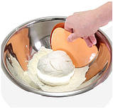 Пекарський шпатель скребок для тіста 16*10,5 жовтогарячий, фото 2