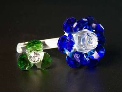 Кришталеві Квіти Дві квіточки на гілці / Кришталеві Квіти Дві квіточки на гілці 7x5x5 см, фото 1