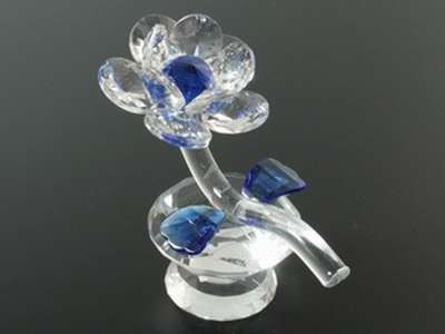 Квітка на Діаманті Синій / Квітка кришталевий 12x10x6 см