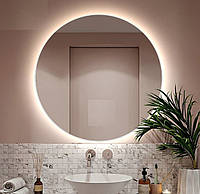 Круглое зеркало с Led подсветкой для ванной 700 мм. Зеркало парящее со светодиодной Лед подсветкой.