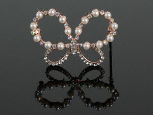 Заколка Метелик Стрази Перли / Заколка Метелик Стрази Перли 5x3x1 см, фото 1