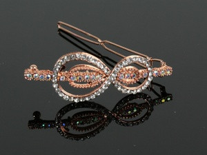 Заколка Форми Вісімка Стрази / Заколка Форми Вісімка Стрази 5x2x1 см, фото 1