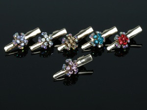 Заколка дитяча Зажим Квіточка 16 страз / Заколка дитяча Зажим Квіточка 16 страз 3x1x1 см, фото 1