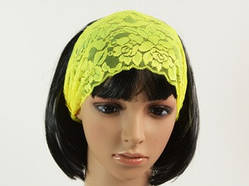 Пов'язка для волосся / Мереживо Жовтий / Пов'язка для волосся / Мереживо Жовтий 15 см