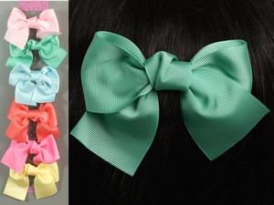 Заколка дитяча Бантик Стрічка щільна / Заколка дитяча Бантик Стрічка щільна 12x8x2 см, фото 1