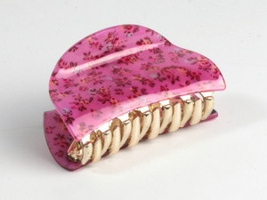 Заколка-краб Квіточка невеликий Малиновий / Заколка-краб Квіточка невеликий Малиновий 8x5x4 см, фото 1