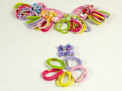 Гумка для волосся 2 затиску 10 гумок / Гумка для волосся 2 затиску 10 гумок 3x2x1 см