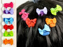 Гумка для волосся Бантик однотонний Набір 6 шт / Гумка для волосся Бантик однотонний Набір 6 шт 3x2x1 см
