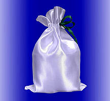 Мішечок для подарунка білий атласний 17Х25 см