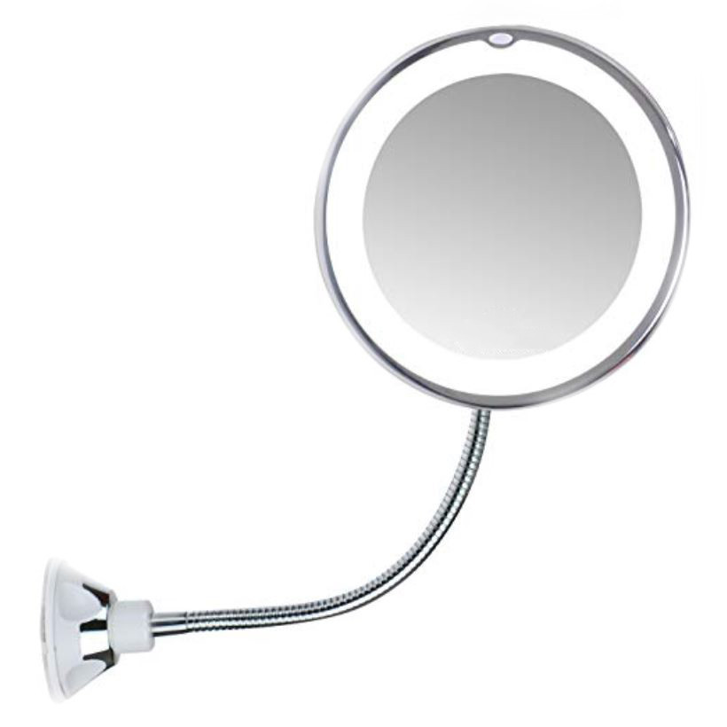 Гнучке дзеркало для макіяжу з led підсвічуванням Flexible mirror зі збільшенням 10x на присосці Jw