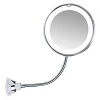 Гибкое зеркало для макияжа с led подсветкой Flexible mirror с увеличением 10x на присоске Jw