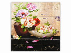 Картина Два вазона Квіти / Картина Два вазона Квіти 15x15x1 см