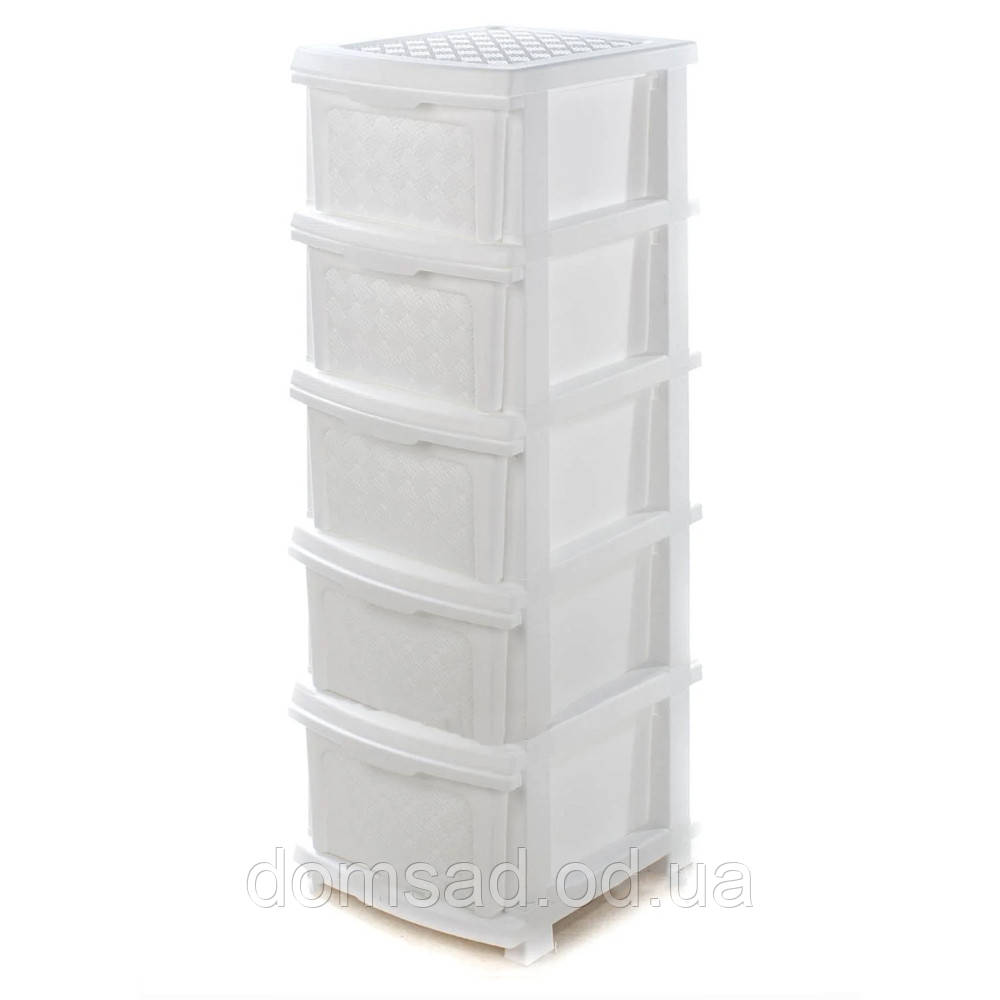 Комод пластиковий білий R-Plastic "Компакт Плюс" 106*40*34 см, ящиків 5