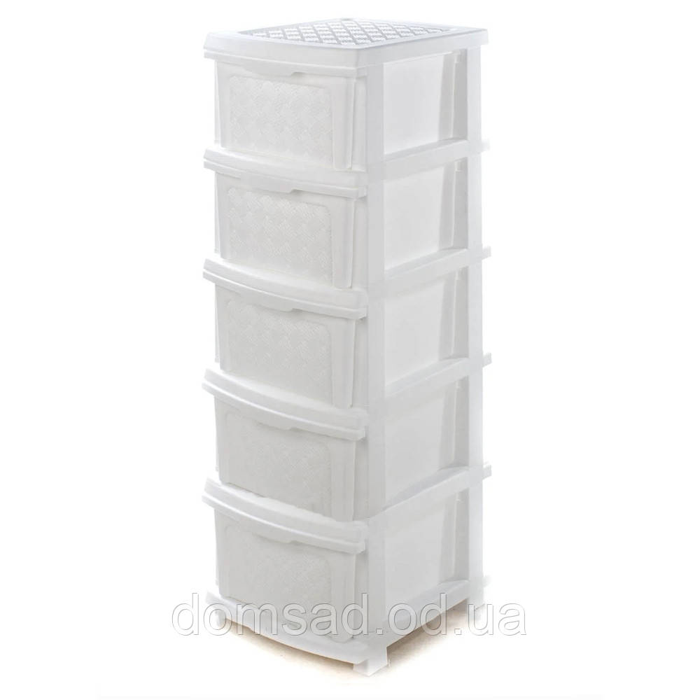 Комод пластиковий  білий R-Plastic "Компакт Плюс" 106*40*34 см, ящиків 5