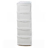 Комод пластиковий  білий R-Plastic "Компакт Плюс" 106*40*34 см, ящиків 5, фото 4