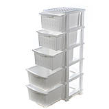 Комод пластиковий  білий R-Plastic "Компакт Плюс" 106*40*34 см, ящиків 5, фото 3