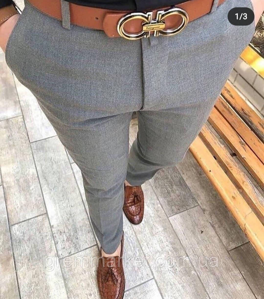 Чоловічі брюки сірі Туреччина Брюки чоловічі класичні