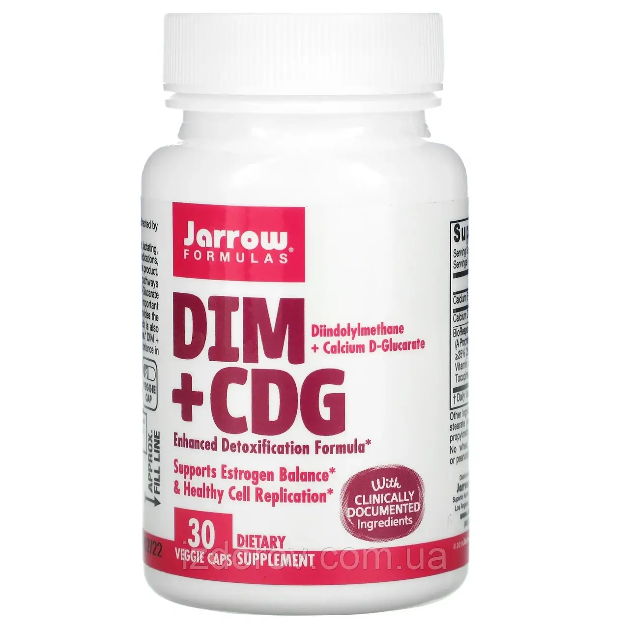 Jarrow Formulas, DIM + CDG, покращена формула для детоксикації, 30 капсул вегетаріанських
