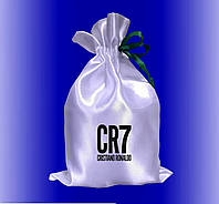 Мешочек для подарка белый с принтом Роналдо СR7 17х25 см / подарочный мешочек с логотипом