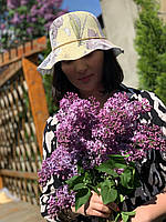 Модна річна жіноча лляна капелюшок з квітковим принтом для літнього відпочинку