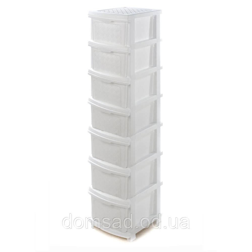 Комод пластиковий 7 ящиків білий 146*40*34 см R-Plastic "Компакт Плюс" 7 ярусів