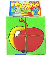 М'які Кубики 4 штуки "Фрукти" ТМ Розумна іграшка"