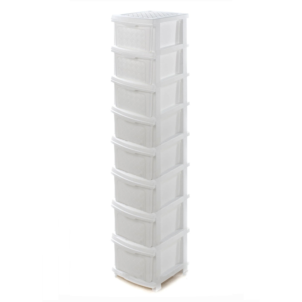Комод пластиковий білий 8 ящиків 166х40х34 см "Компакт Плюс" R-Plastic