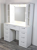 Гримерний візажний туалетний столик для макіяжу з дзеркалом з лампочками з підсвічуванням для візажиста!