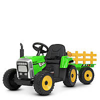 Детский электромобиль Трактор с прицепом M 4479EBLR-5, 2 мотора, кож сиденье, зеленый