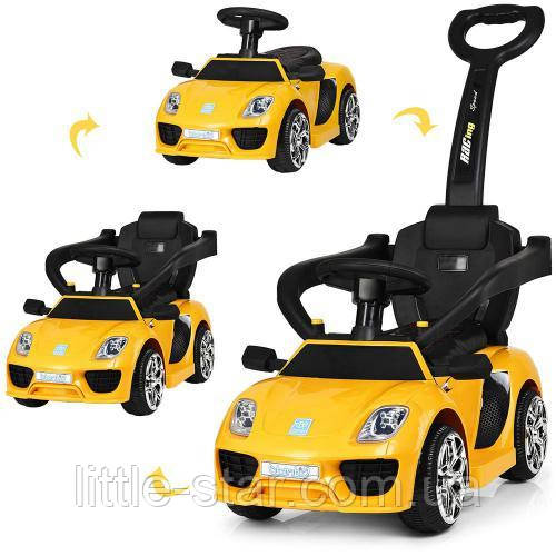 Дитячий електромобіль каталку толокар Bambi M 3592L-6 Porsche, жовтий
