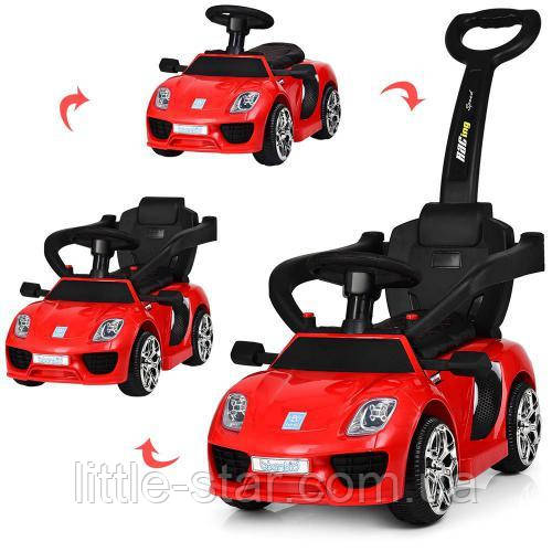 Дитячий електромобіль каталка толокар Bambi M 3592L-3 Porsche, червоний