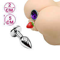 Анальная пробка метал с украшением маленький размер