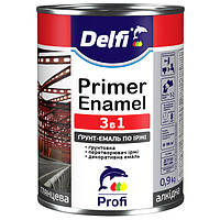 Грунт-емаль 3 в 1 Delfi біла 0,9 л